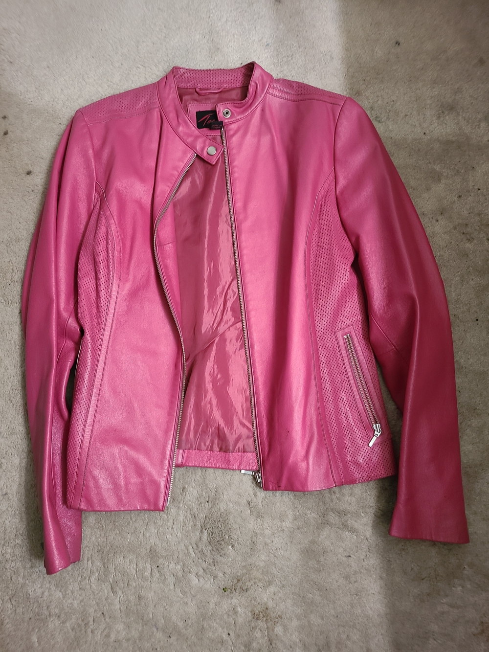 Torrid Hot Pink Genuine Leather Moto Jacket